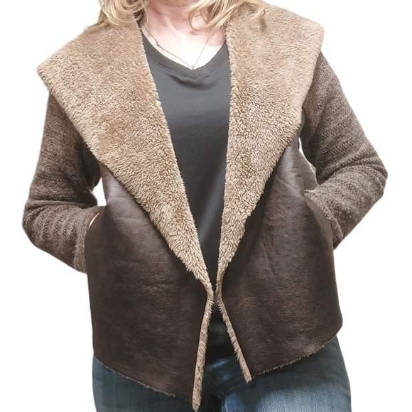 Mystree Jackets & Blazers - Mystree Teddy Sweater Style Wide Lapel Jacket